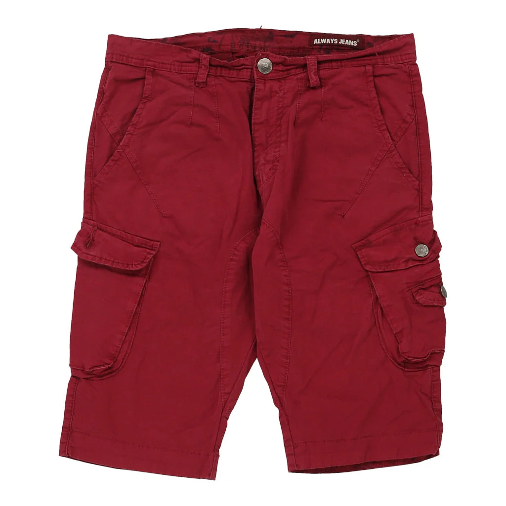 Always Jeans Cargo Shorts - 32W 12L Red Cotton - Image 2