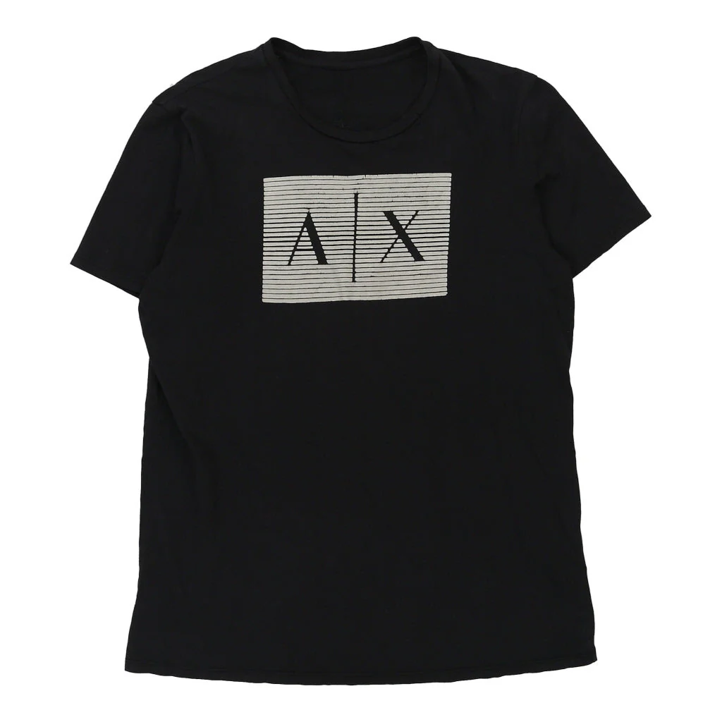 Armani Exchange T-Shirt - Medium Black Cotton