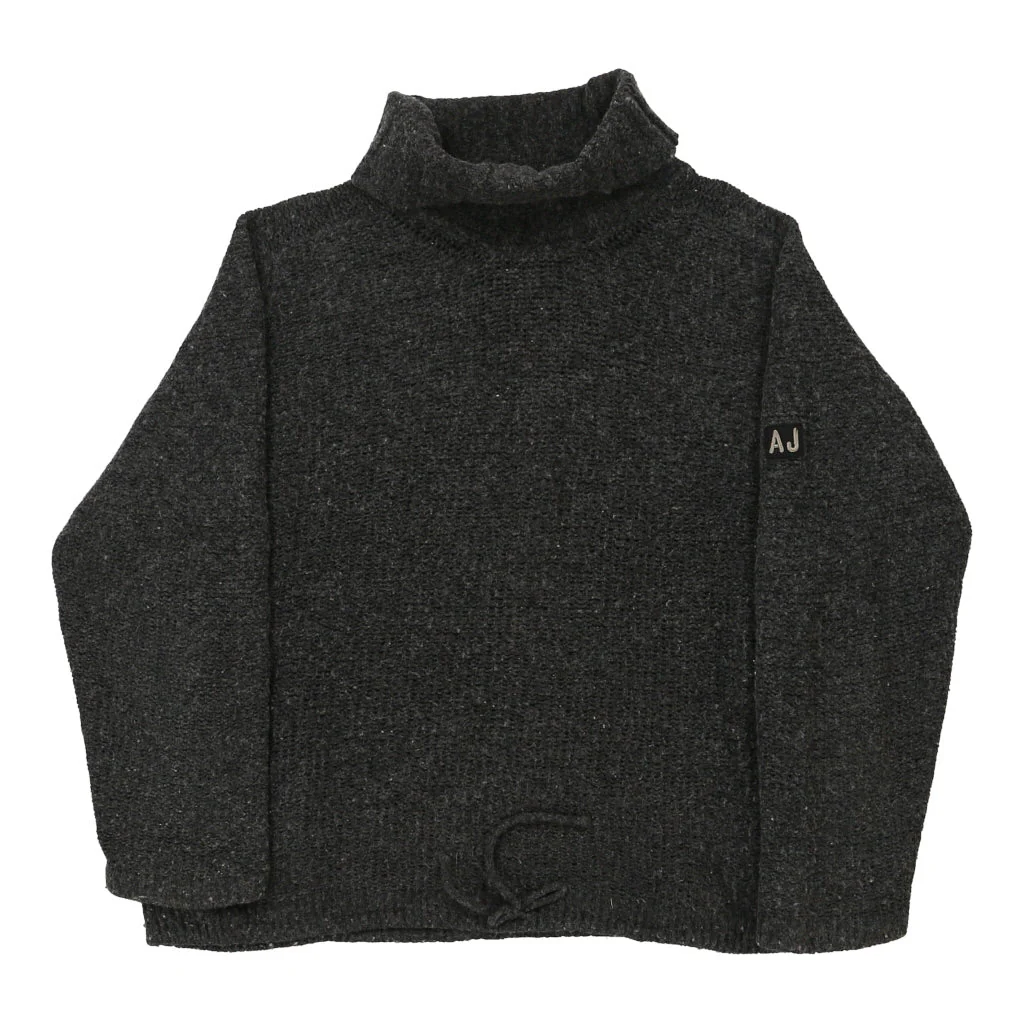 Armani Jeans Jumper - Large Grey Cotton Blend