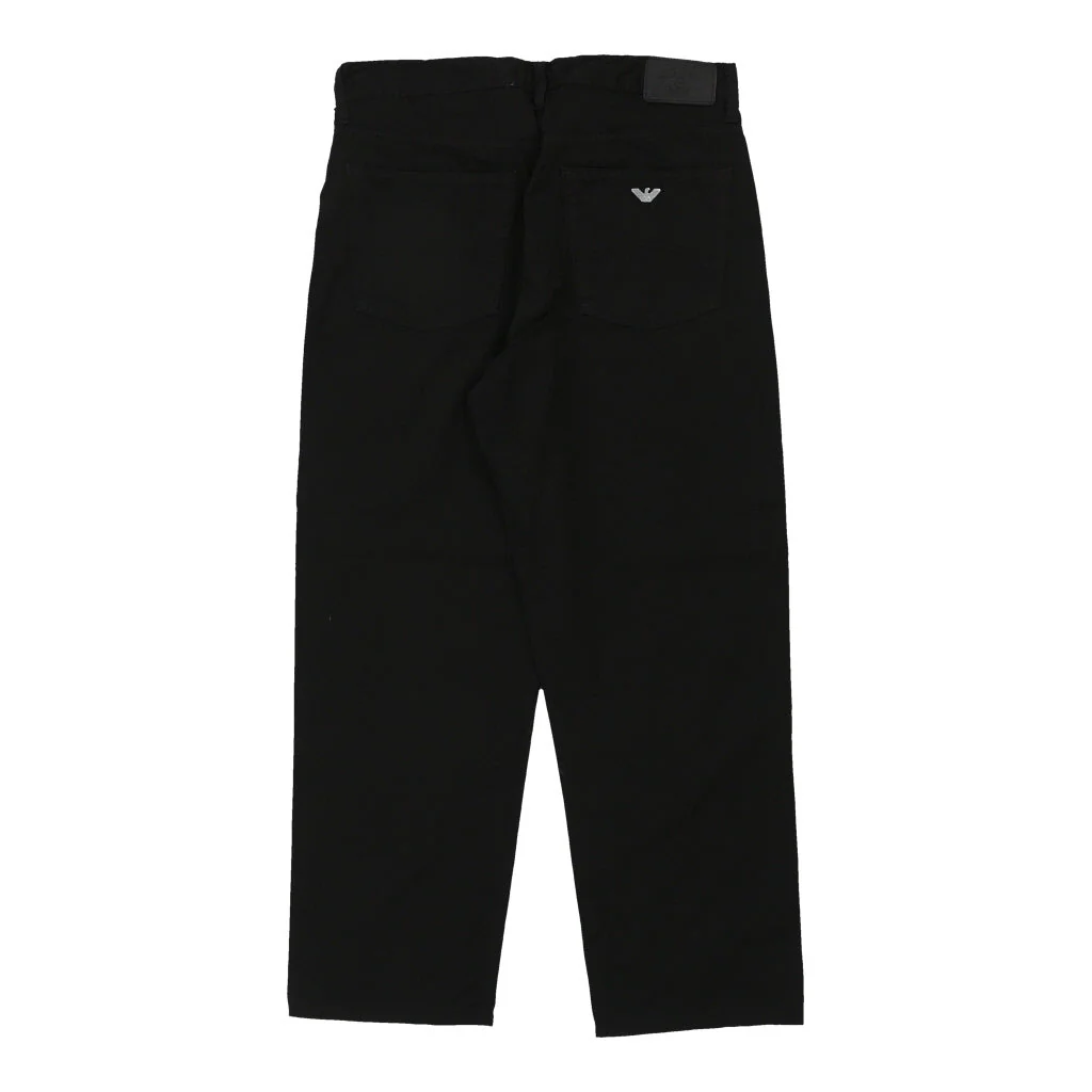 Armani Jeans Trousers - 34W 28L Black Cotton