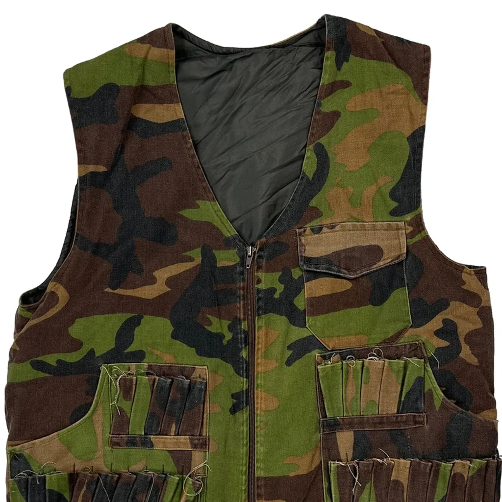 Vintage Army Utility Camo Gilet - Large Camo Cotton - Image 4