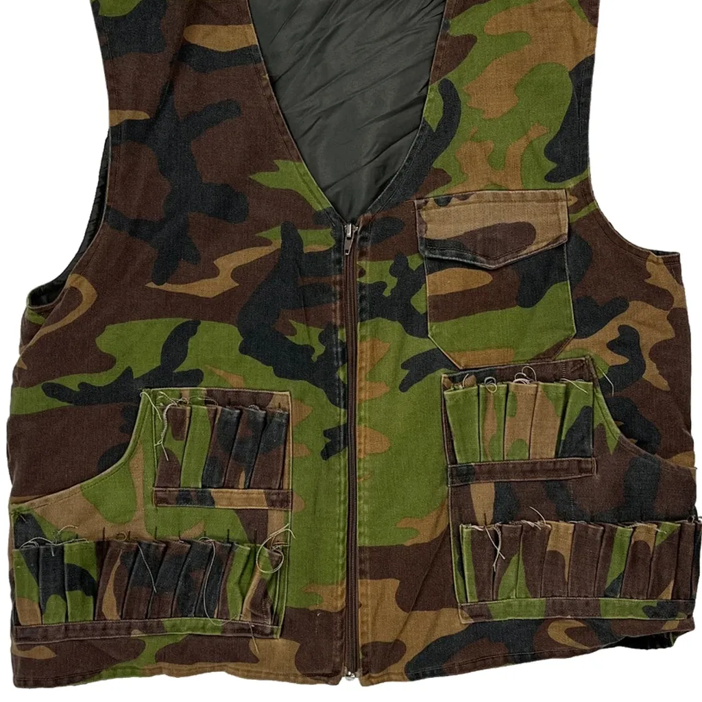 Vintage Army Utility Camo Gilet - Large Camo Cotton - Image 5