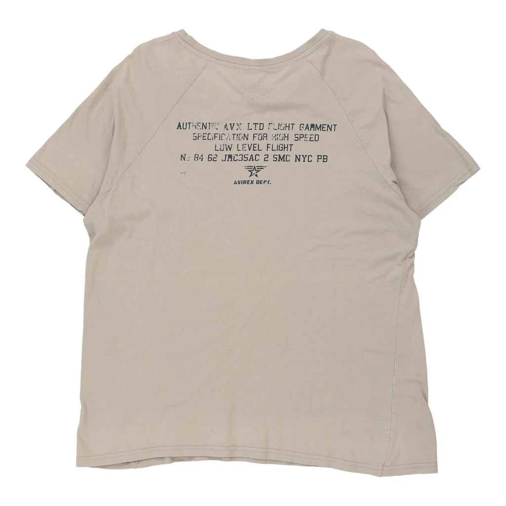Avirex T-Shirt - 2XL Beige Cotton - Image 2