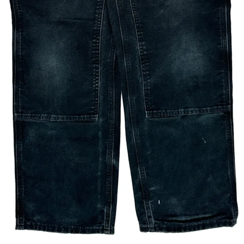 Vintage B136 Blk Faded Carhartt Double Knee Carpenter Pants - 31W 30L Black Cotton - Image 9