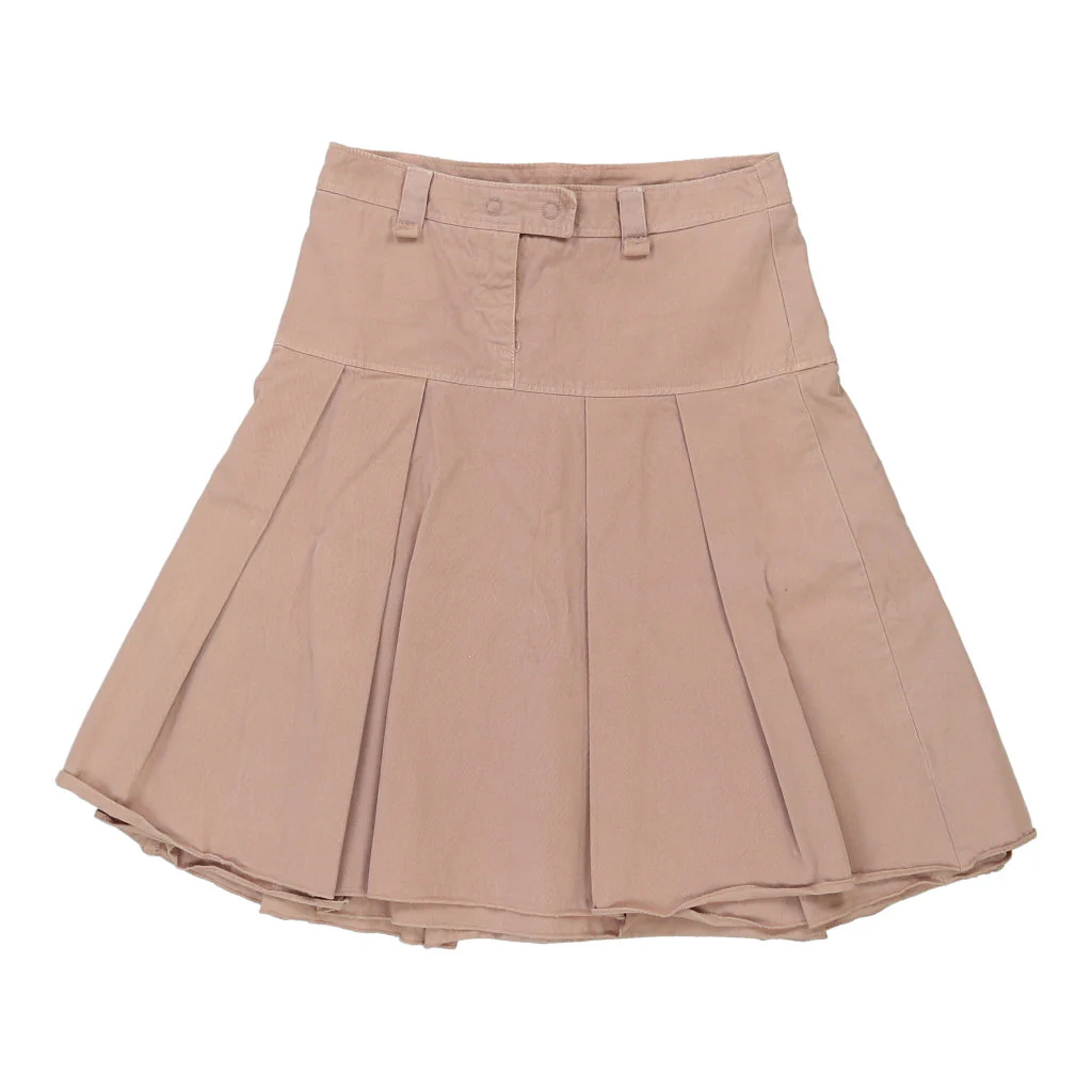 Benetton Pleated Skirt - 28W UK 8 Pink Cotton - Image 2