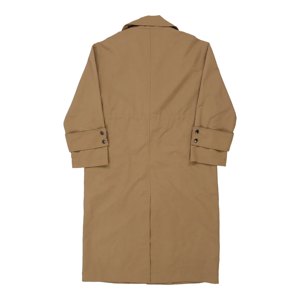 Benetton Oversized Trench Coat - Small Beige Cotton - Image 2