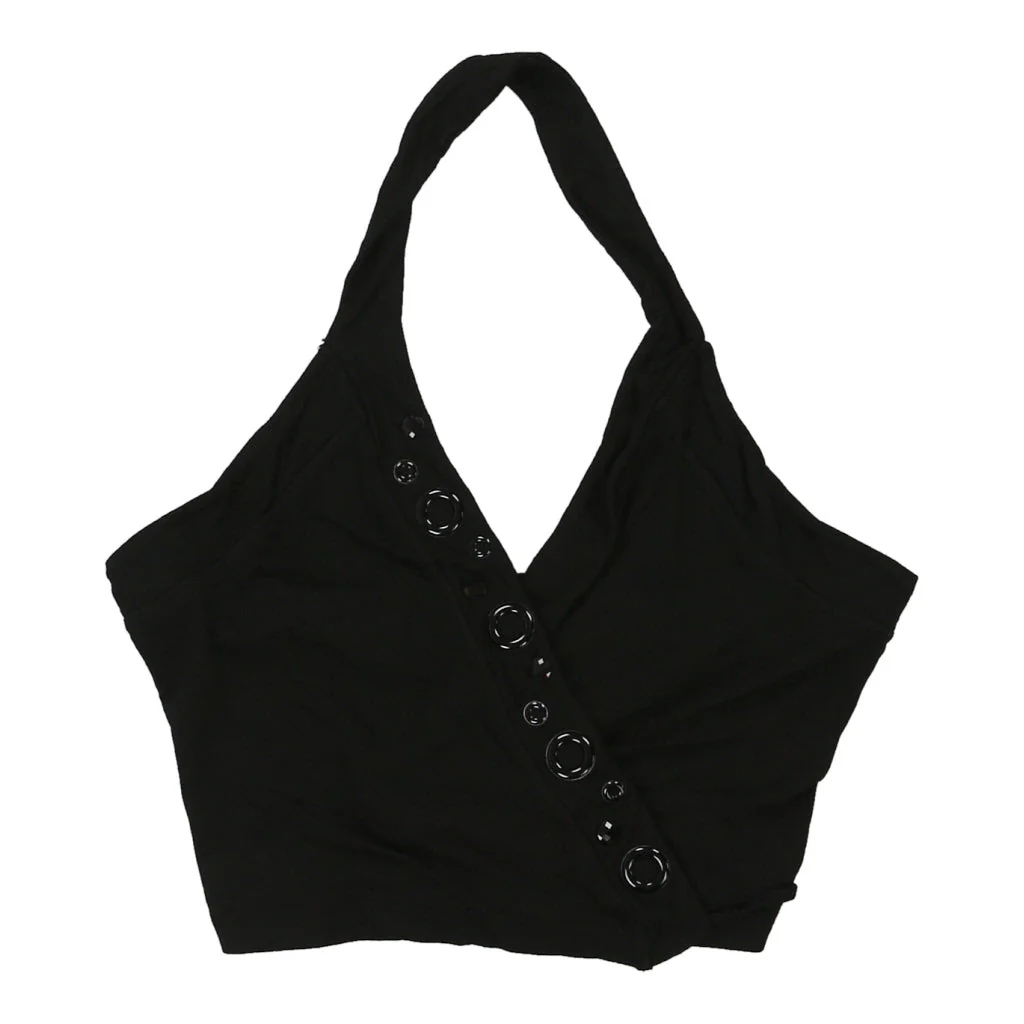 Blugirl Blumarine Halterneck Top - Small Black Cotton Blend