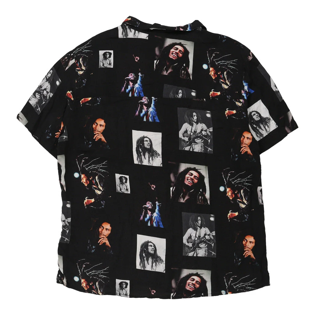 Bob Marley Zion Graphic Short Sleeve Shirt - Large Black Cotton - Image 2