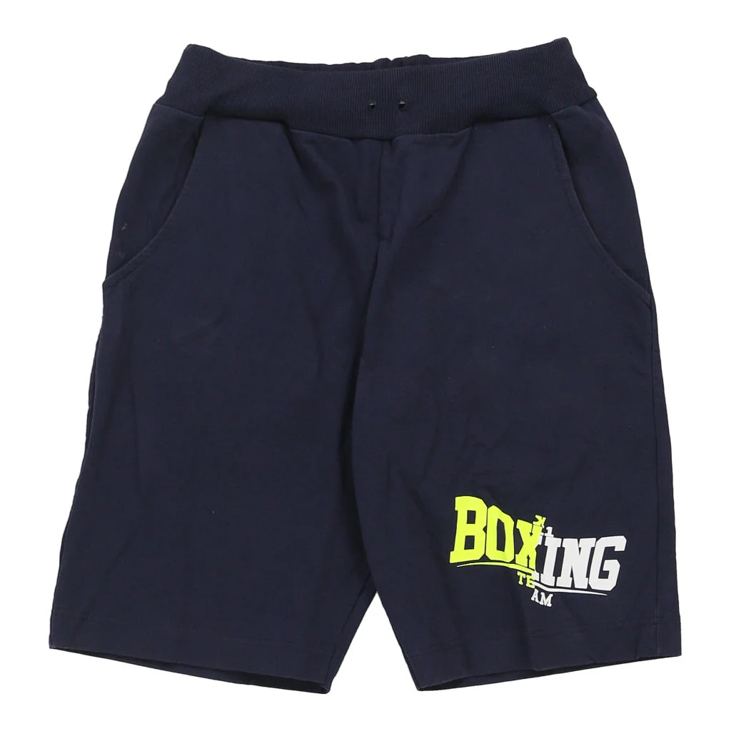 Boxing Spellout Sport Shorts - Medium Navy Cotton