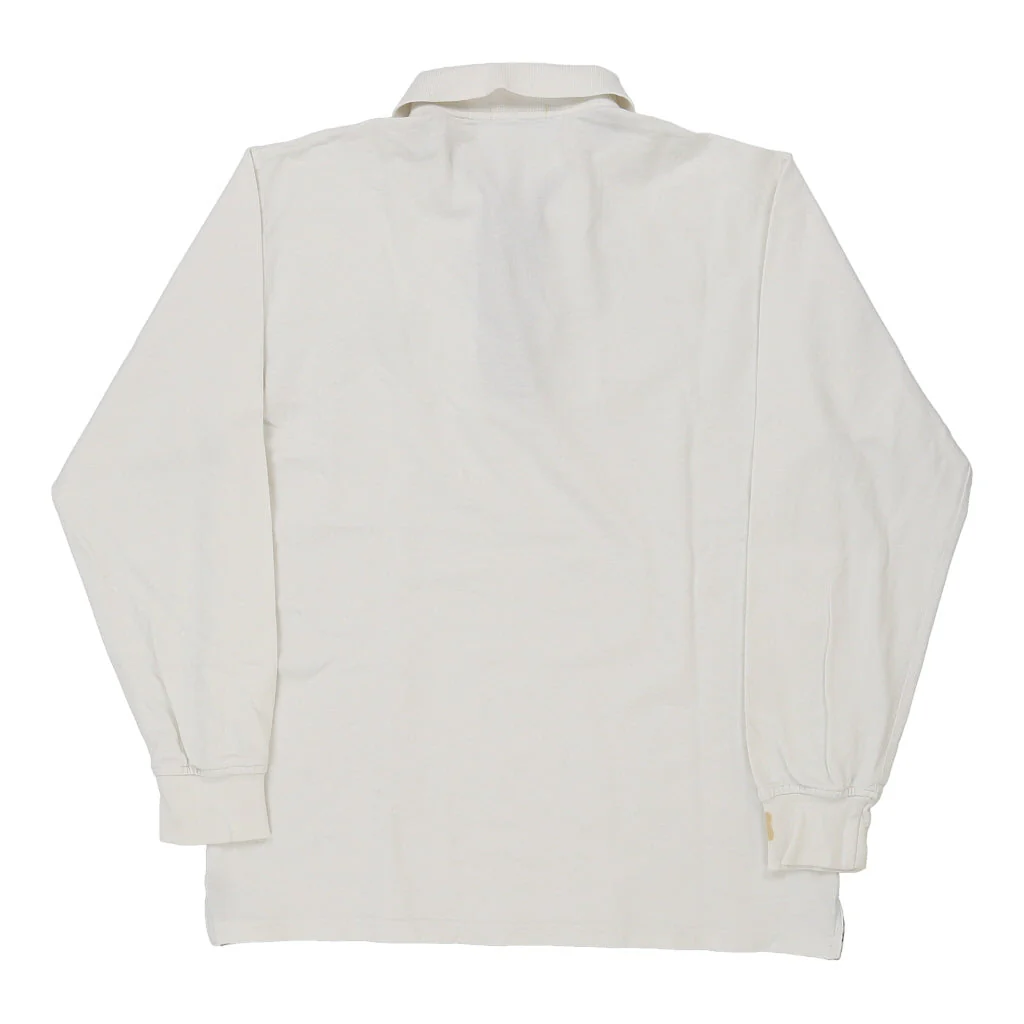 Burberry London Long Sleeve Polo Shirt - Large White Cotton - Image 2