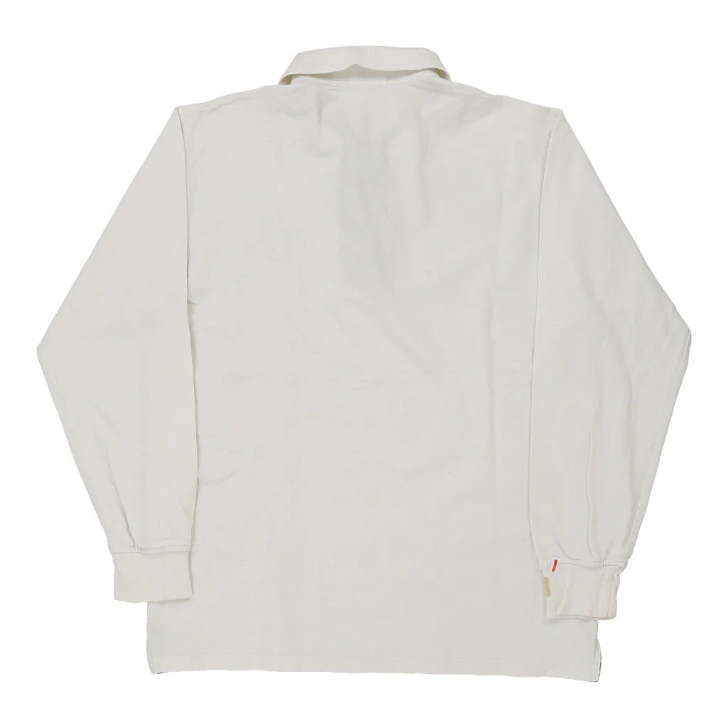 Burberry London Long Sleeve Polo Shirt - Large White Cotton - Image 3