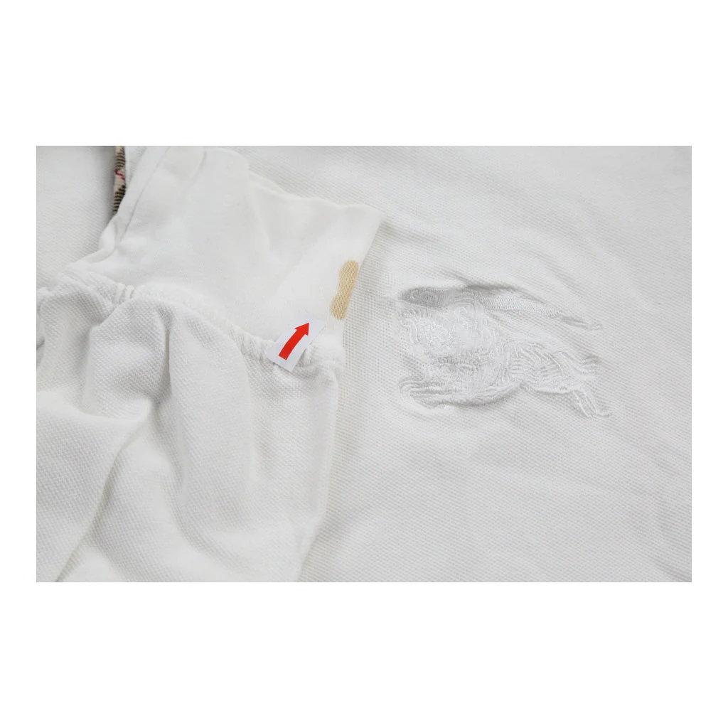 Burberry London Long Sleeve Polo Shirt - Large White Cotton - Image 5
