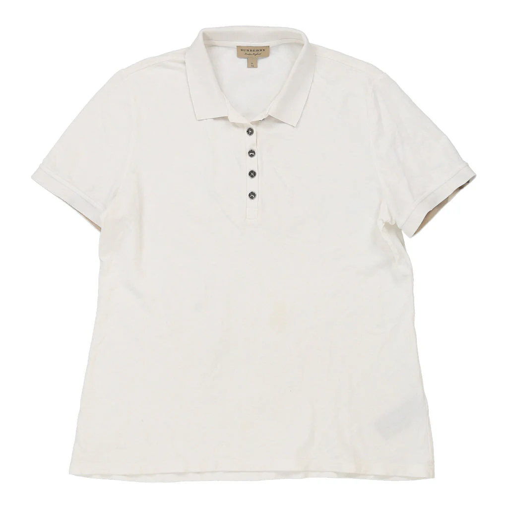Burberry Polo Shirt - XL White Cotton