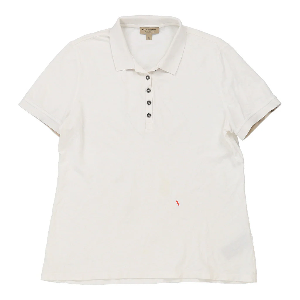 Burberry Polo Shirt - XL White Cotton - Image 3