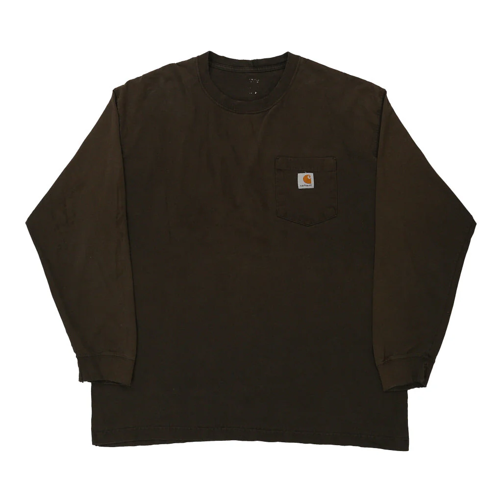 Carhartt Long Sleeve T-Shirt - XL Khaki Cotton