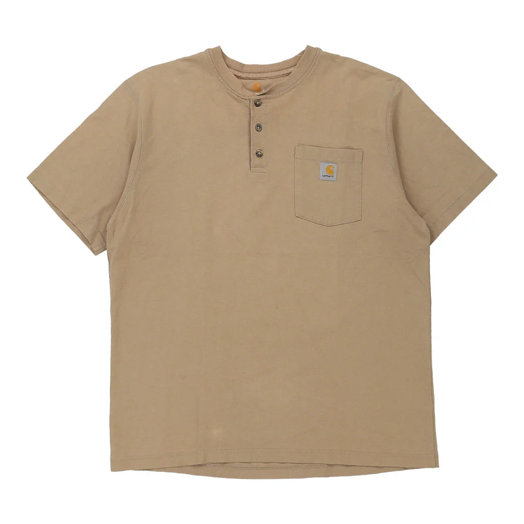 Carhartt T-Shirt - Large Beige Cotton