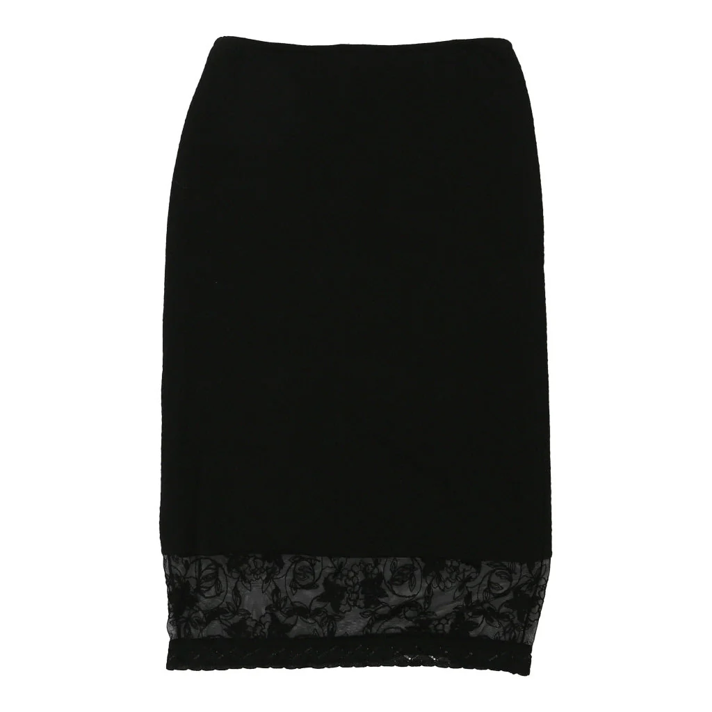 Class Roberto Cavalli Lace Skirt - 30W UK 10 Black Cotton Blend