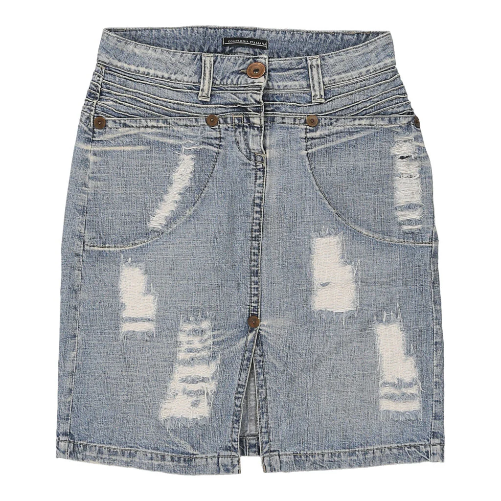 Compagnia Italiana Denim Skirt - 28W UK 8 Light Wash Cotton