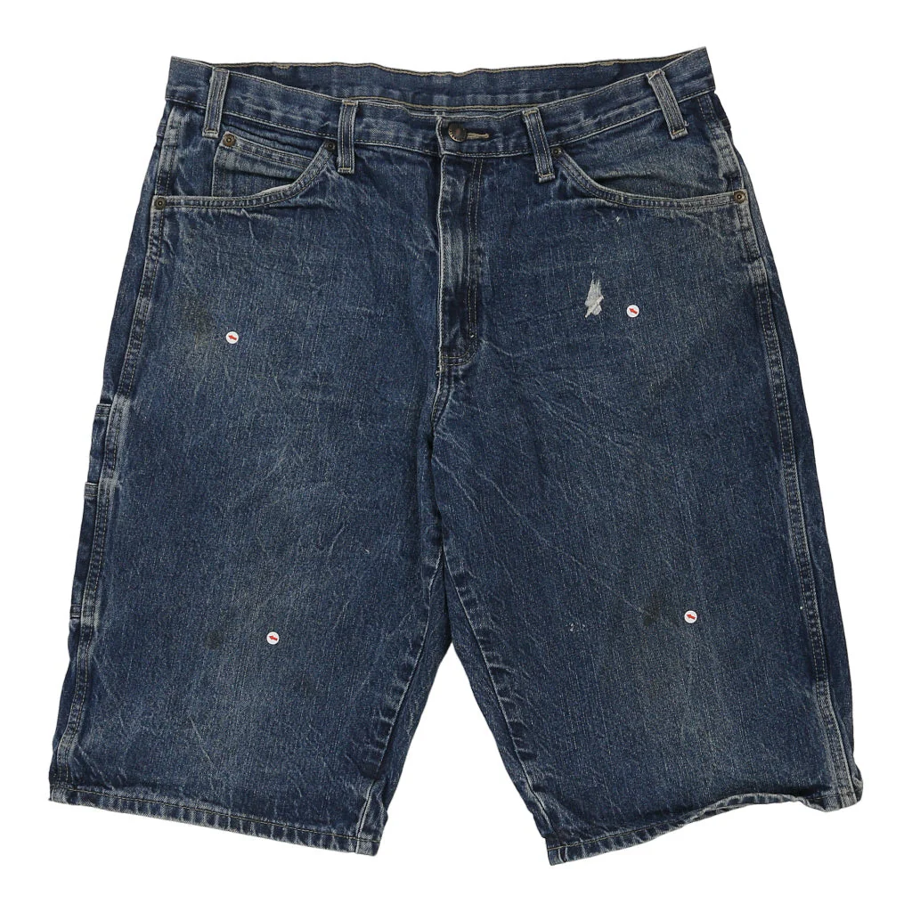 Dickies Cargo Denim Shorts - 36W 15L Blue Cotton - Image 3