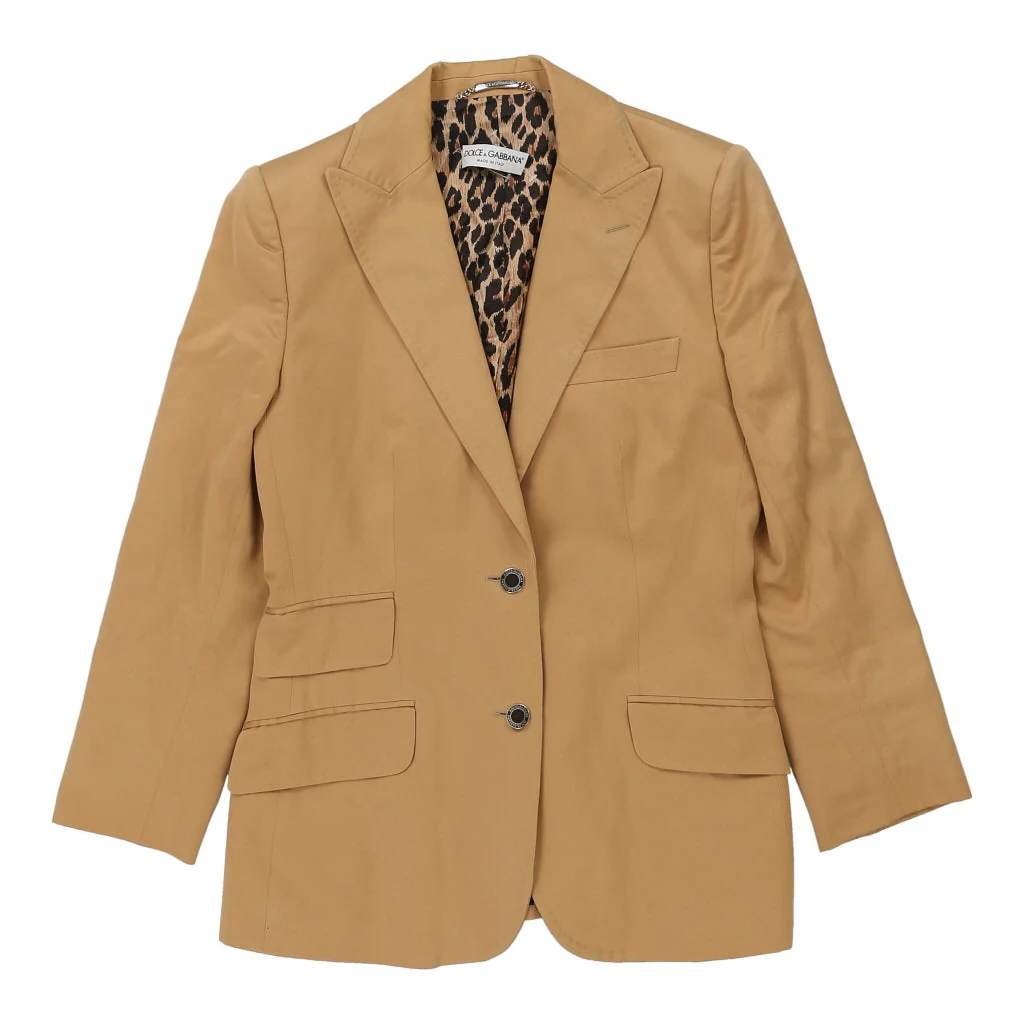 Dolce & Gabbana Animal print Blazer - Small Brown Wool