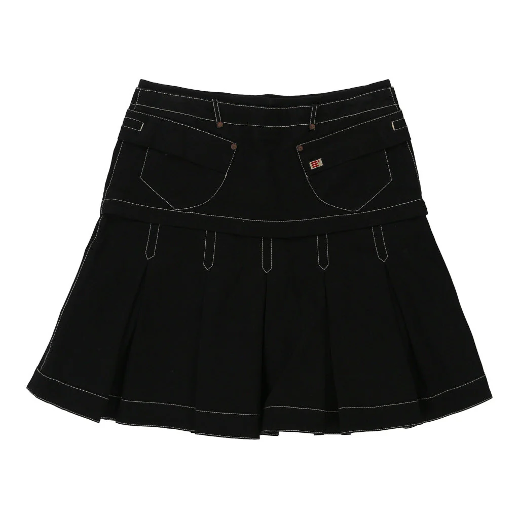 Ekle Contrast Stitch Skirt - 34W UK 14 Black Cotton - Image 2