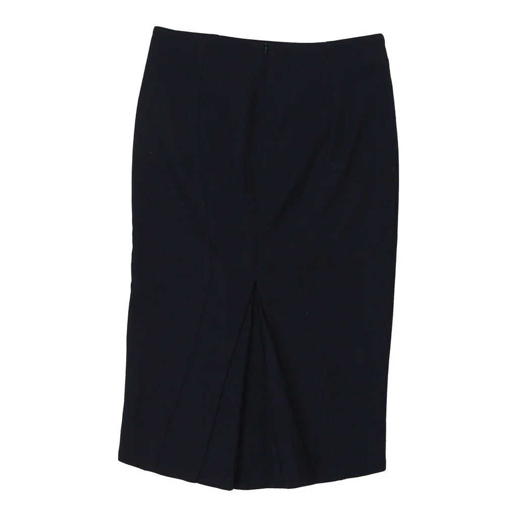 Emporio Armani Midi Skirt - 27W UK 8 Navy Wool Blend - Image 2