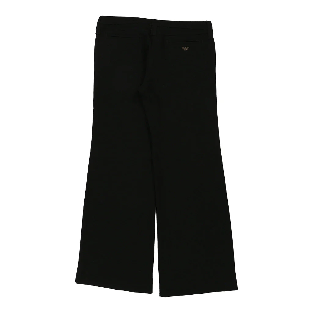 Emporio Armani Trousers - 37W UK 16 Black Polyester Blend