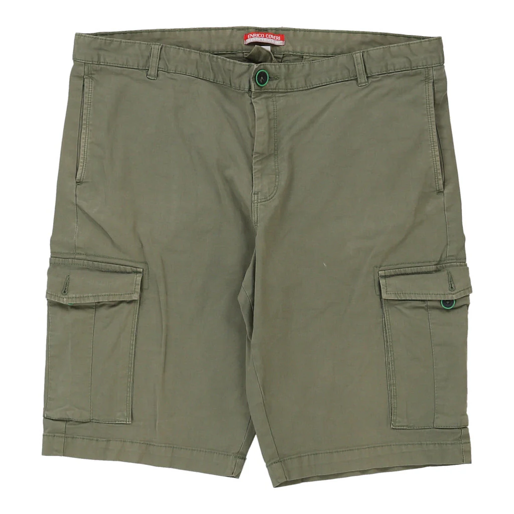 Enrico Coveri Cargo Shorts - 40W 12L Khaki Cotton - Image 2