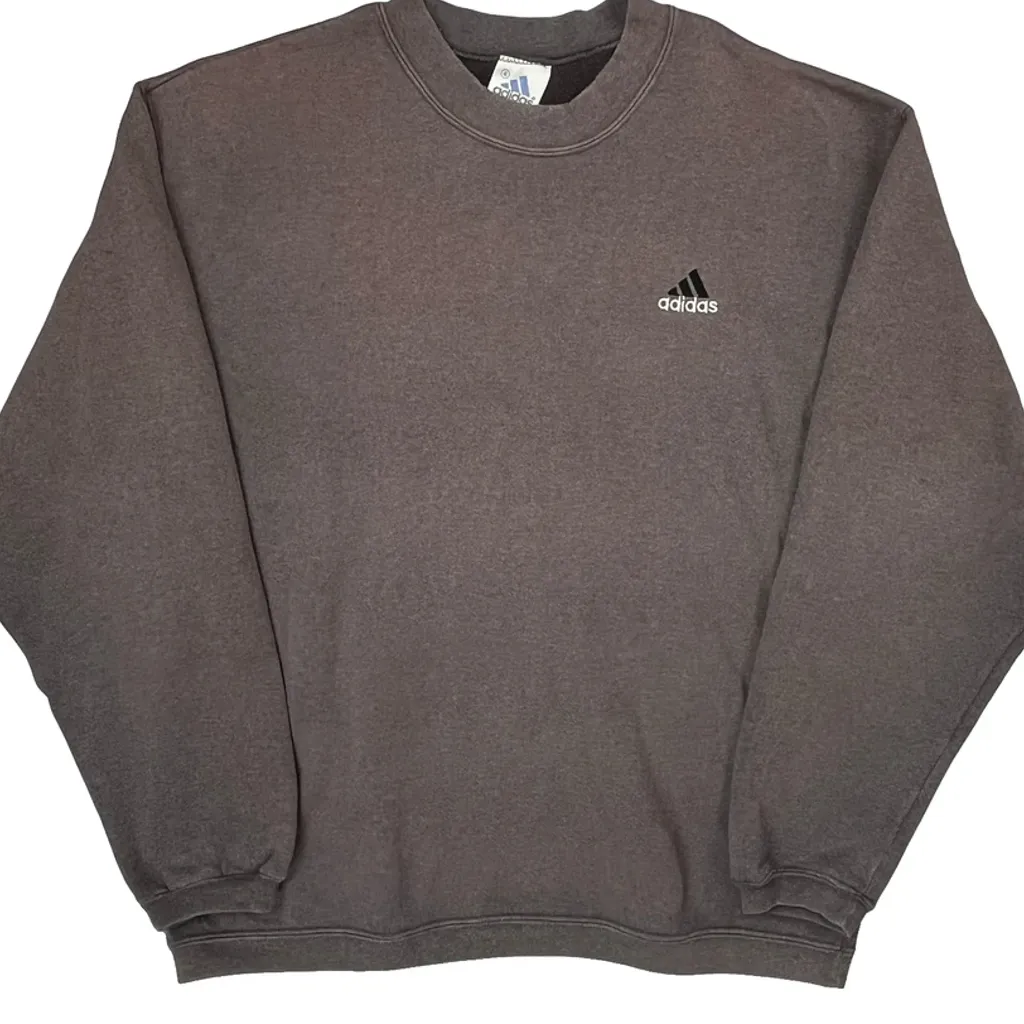 Vintage Faded Adidas Sweatshirt - Small Gray Cotton - Image 4