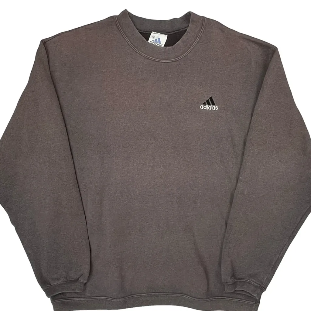 Vintage Faded Adidas Sweatshirt - Small Gray Cotton - Image 5