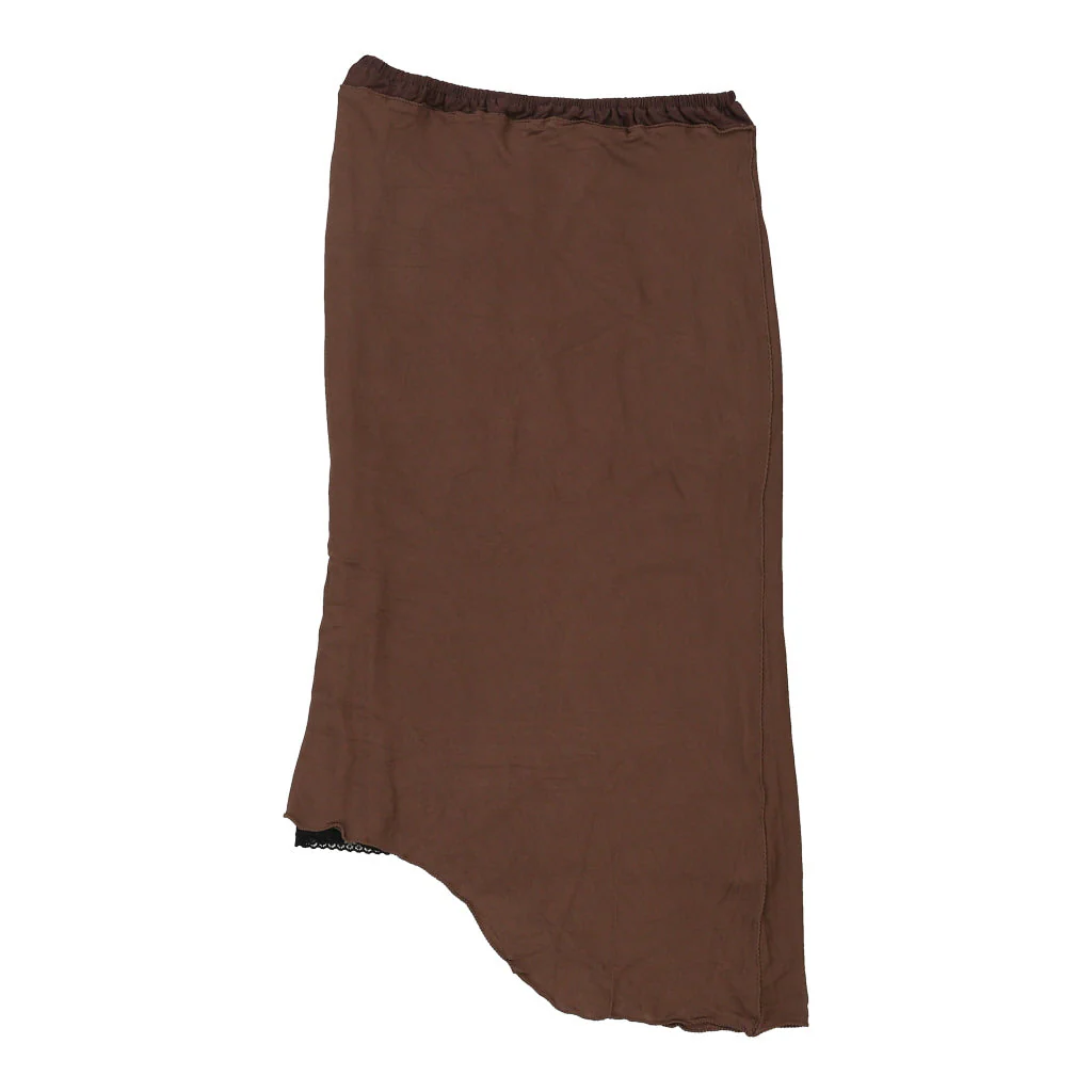 Fendi Asymmetric Midi Skirt - Medium Brown Viscose Blend