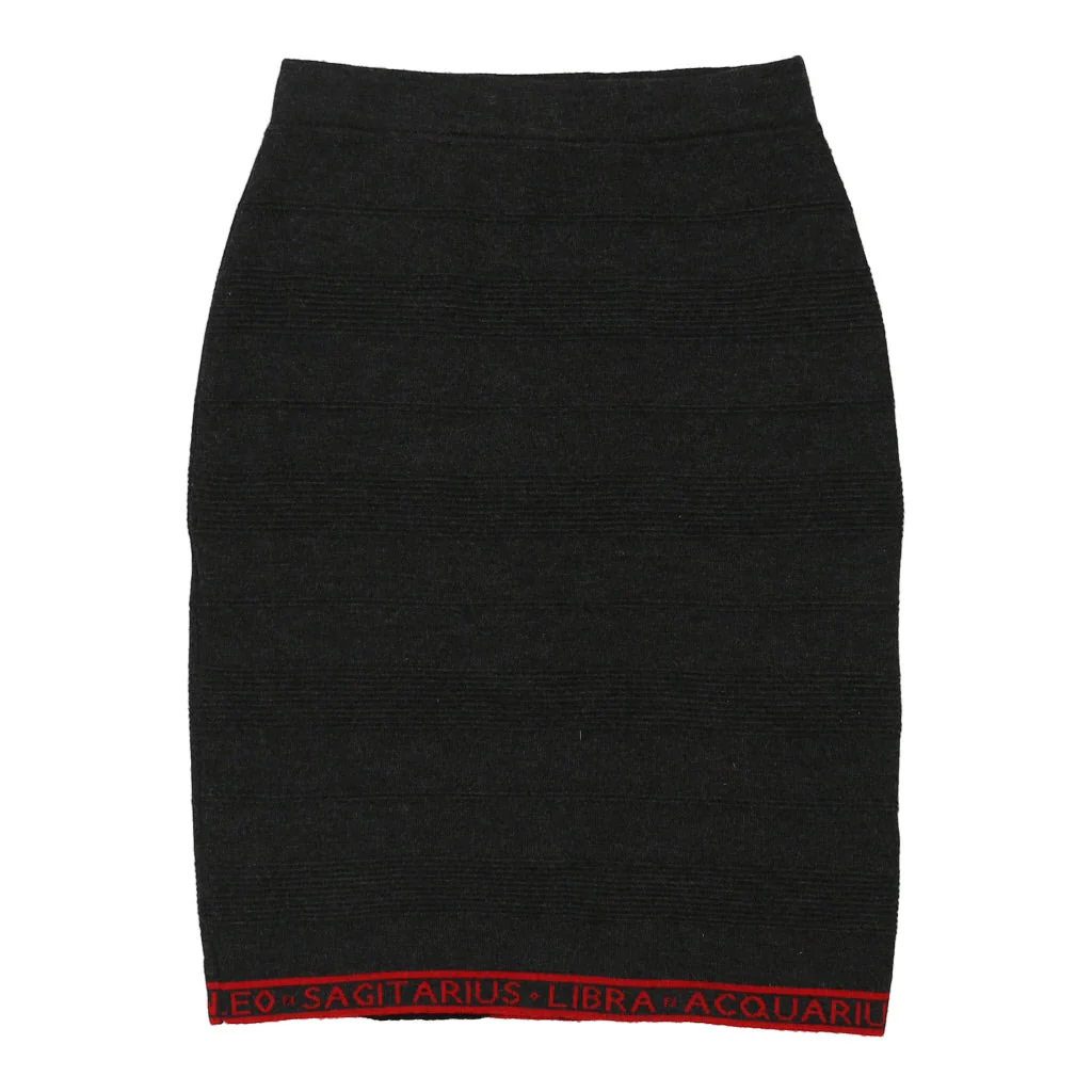 Fendi Midi Pencil Skirt - Large Grey Wool