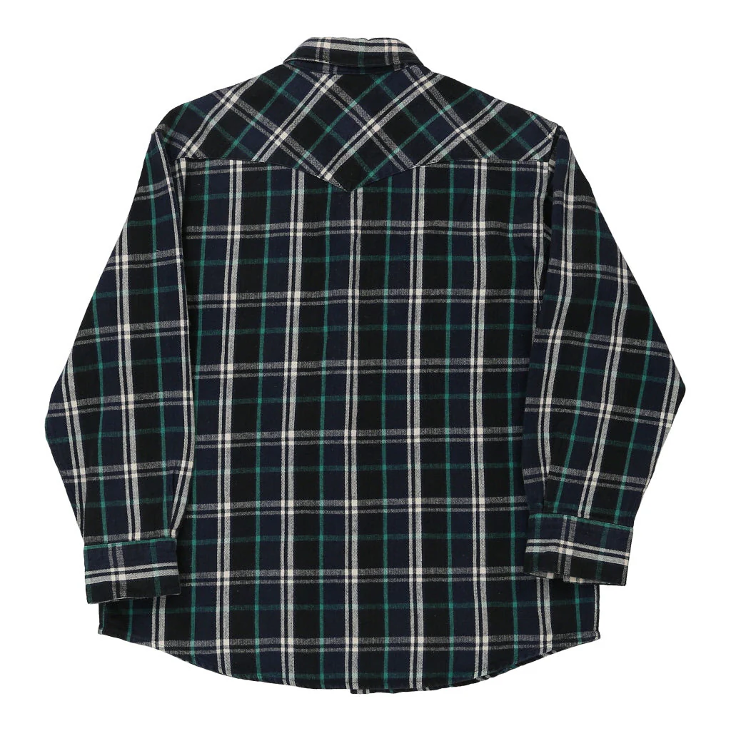 Field & Forest Checked Flannel Shirt - Large Navy Polyester - Image 2