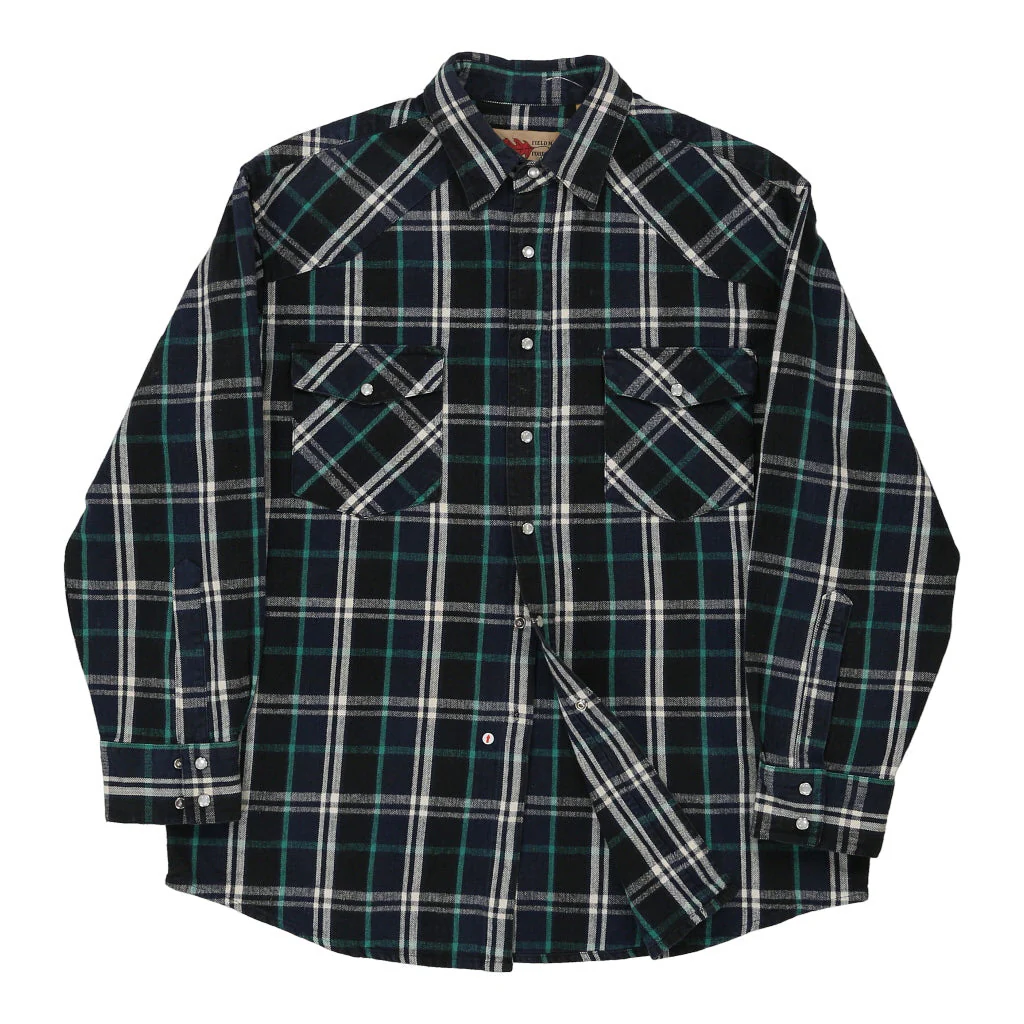 Field & Forest Checked Flannel Shirt - Large Navy Polyester - Image 3