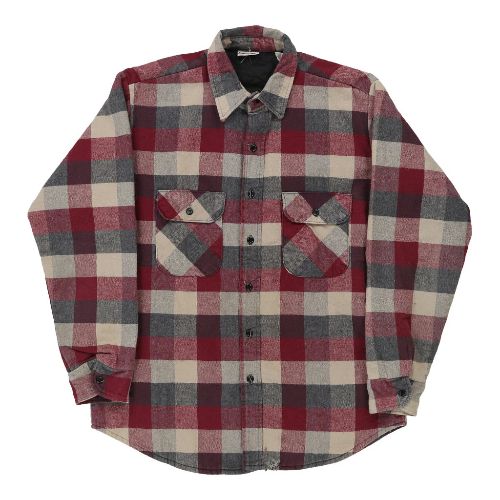 Field & Stream Checked Overshirt - Large Red Wool Blend