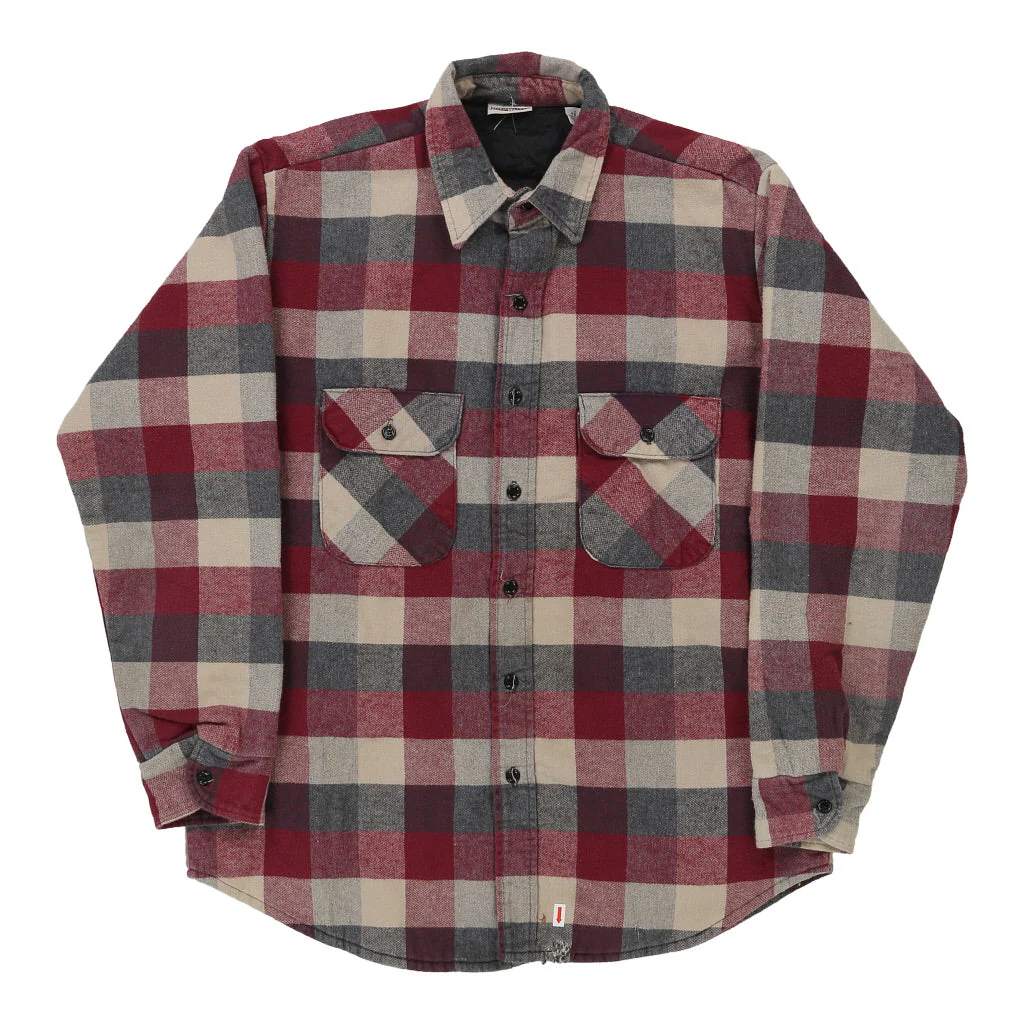 Field & Stream Checked Overshirt - Large Red Wool Blend - Image 3