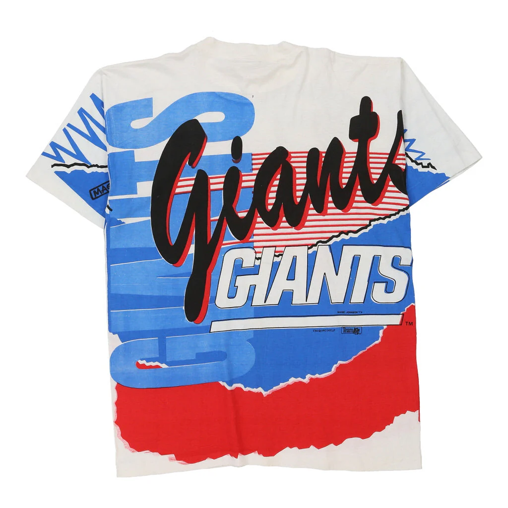 Giants Magic Johnson NFL T-Shirt - Large White Cotton - Image 2