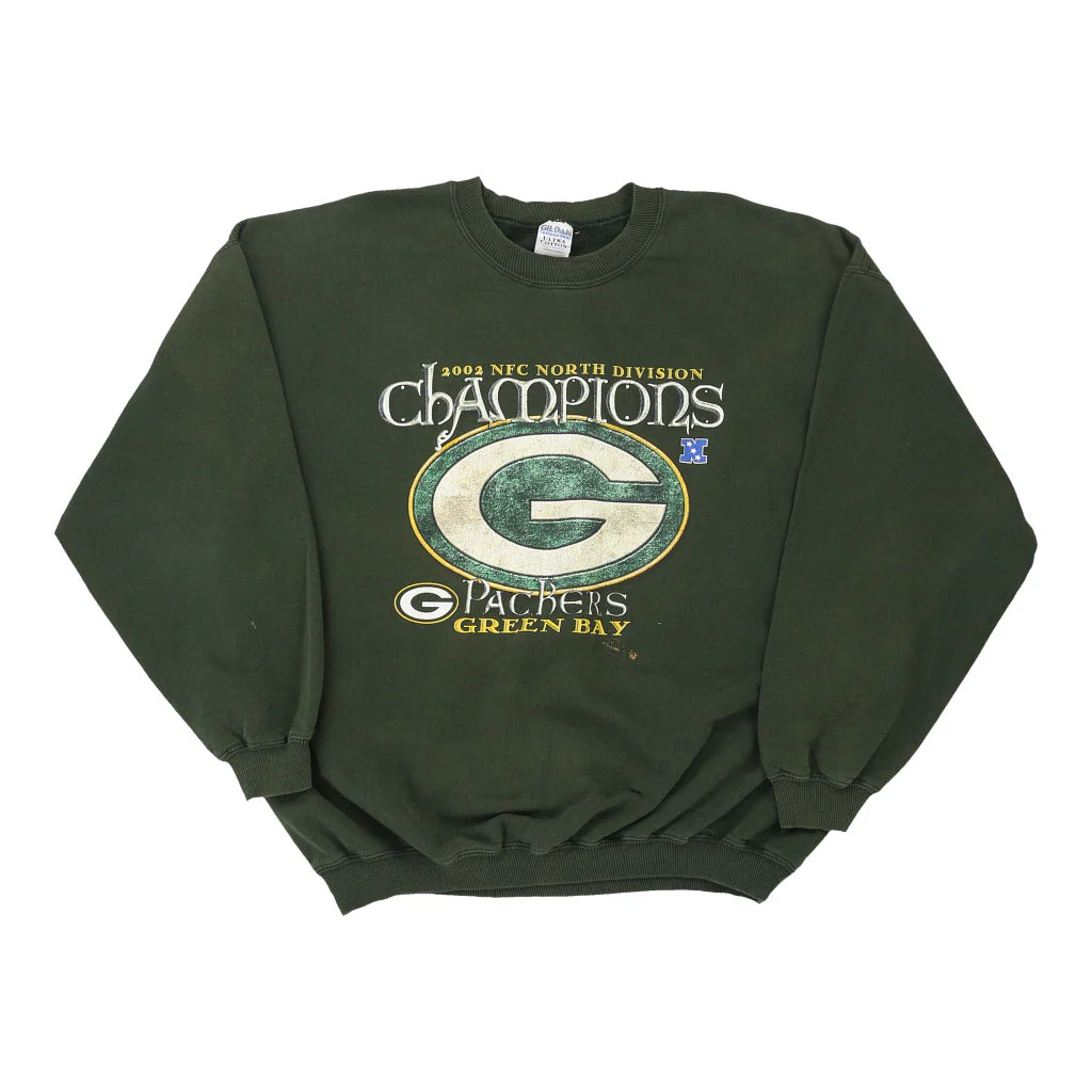 Green Bay Packers Gildan NFL Sweatshirt - XL Green Cotton Blend