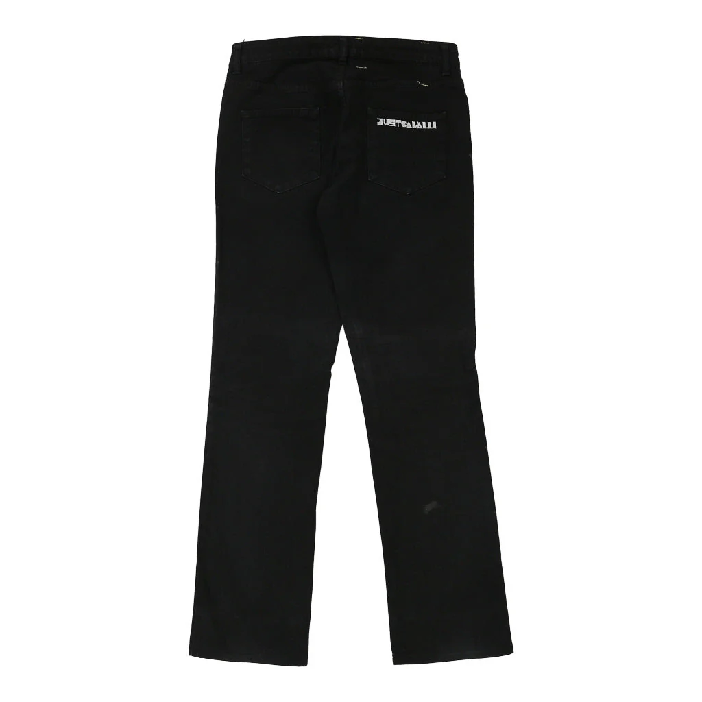 Just Cavalli Trousers - 29W UK 8 Black Cotton
