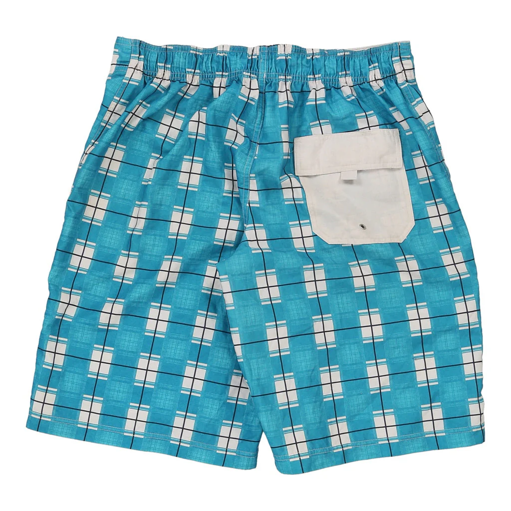Kappa Checked Swim Shorts - Large Blue Polyester Blend - Image 2