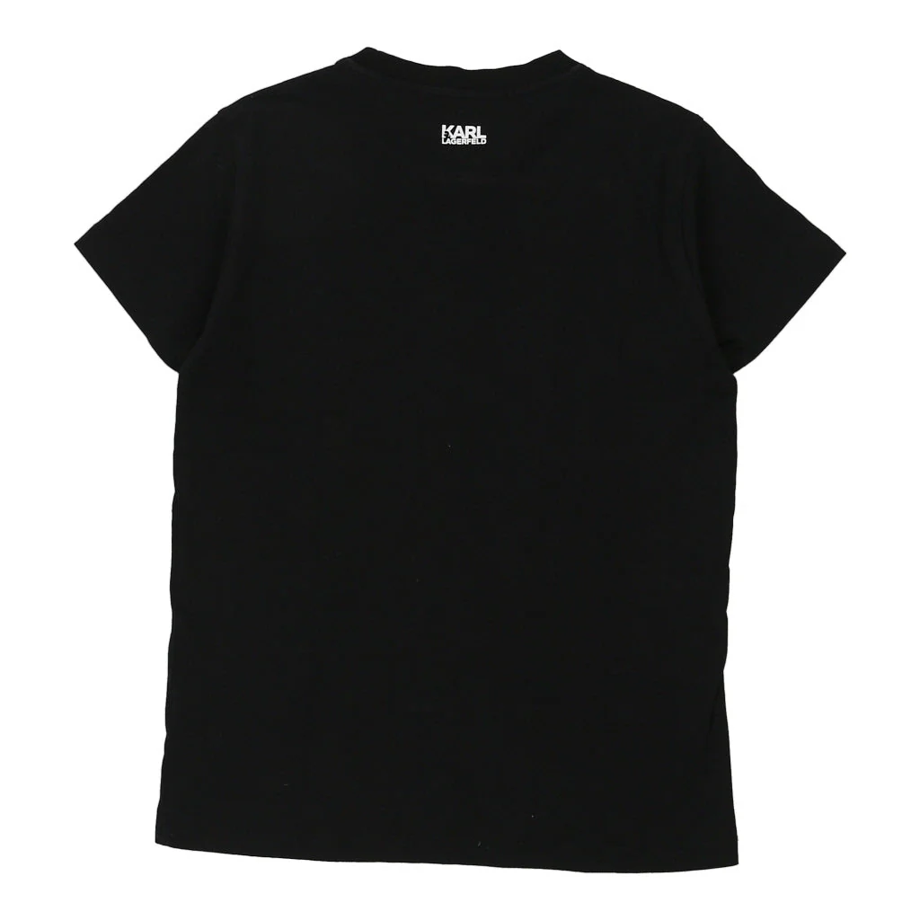 Karl Lagerfeld Graphic T-Shirt - Small Black Cotton - Image 2