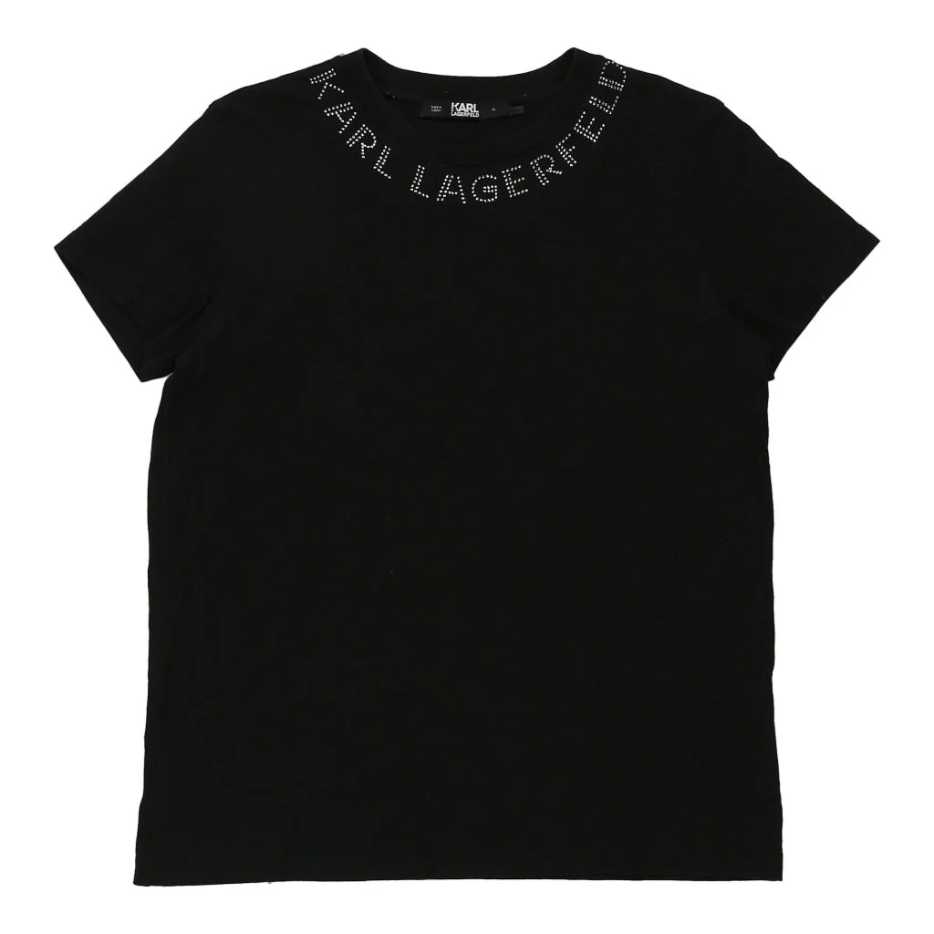 Karl Lagerfeld Spellout T-Shirt - XL Black Cotton