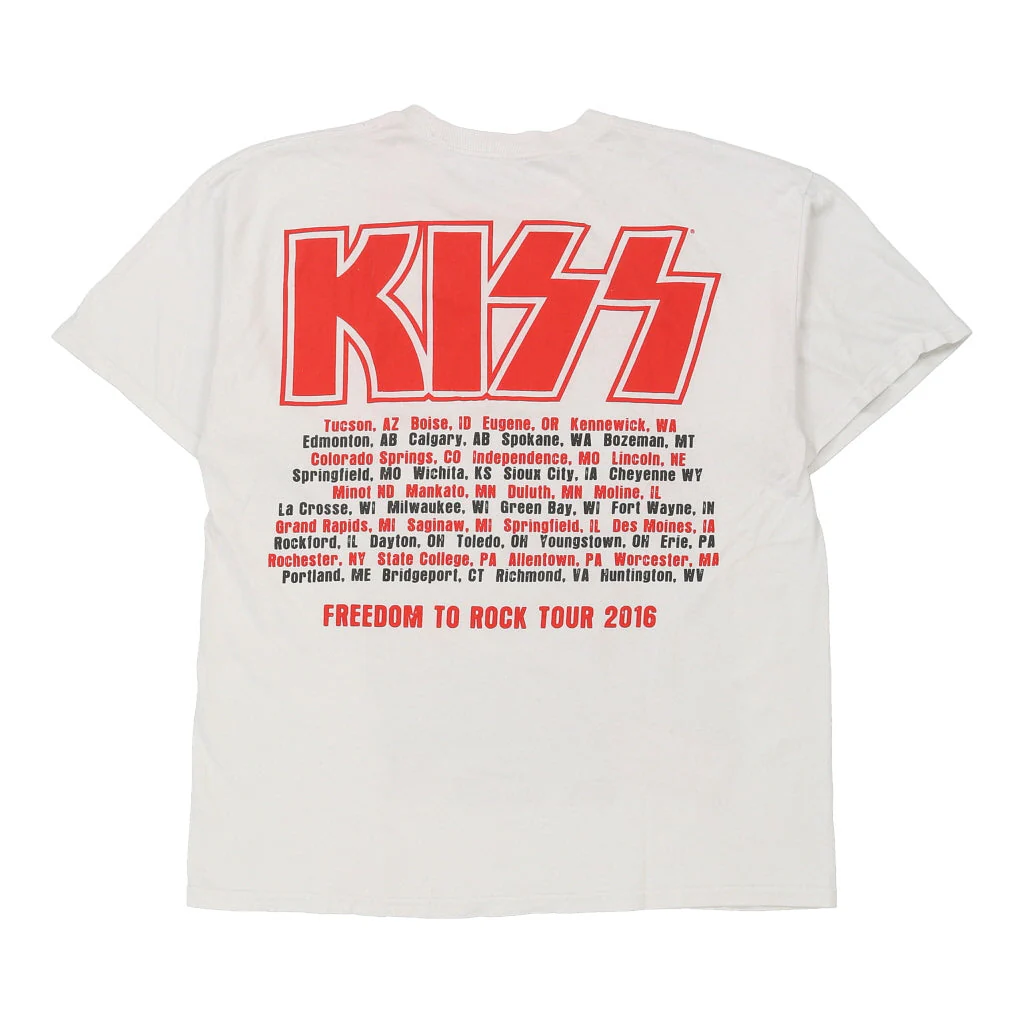 Kiss 2016 Unbranded Band T-Shirt - XL White Cotton - Image 2