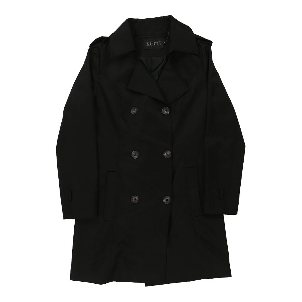 Kutti Trench Coat - Medium Black Cotton