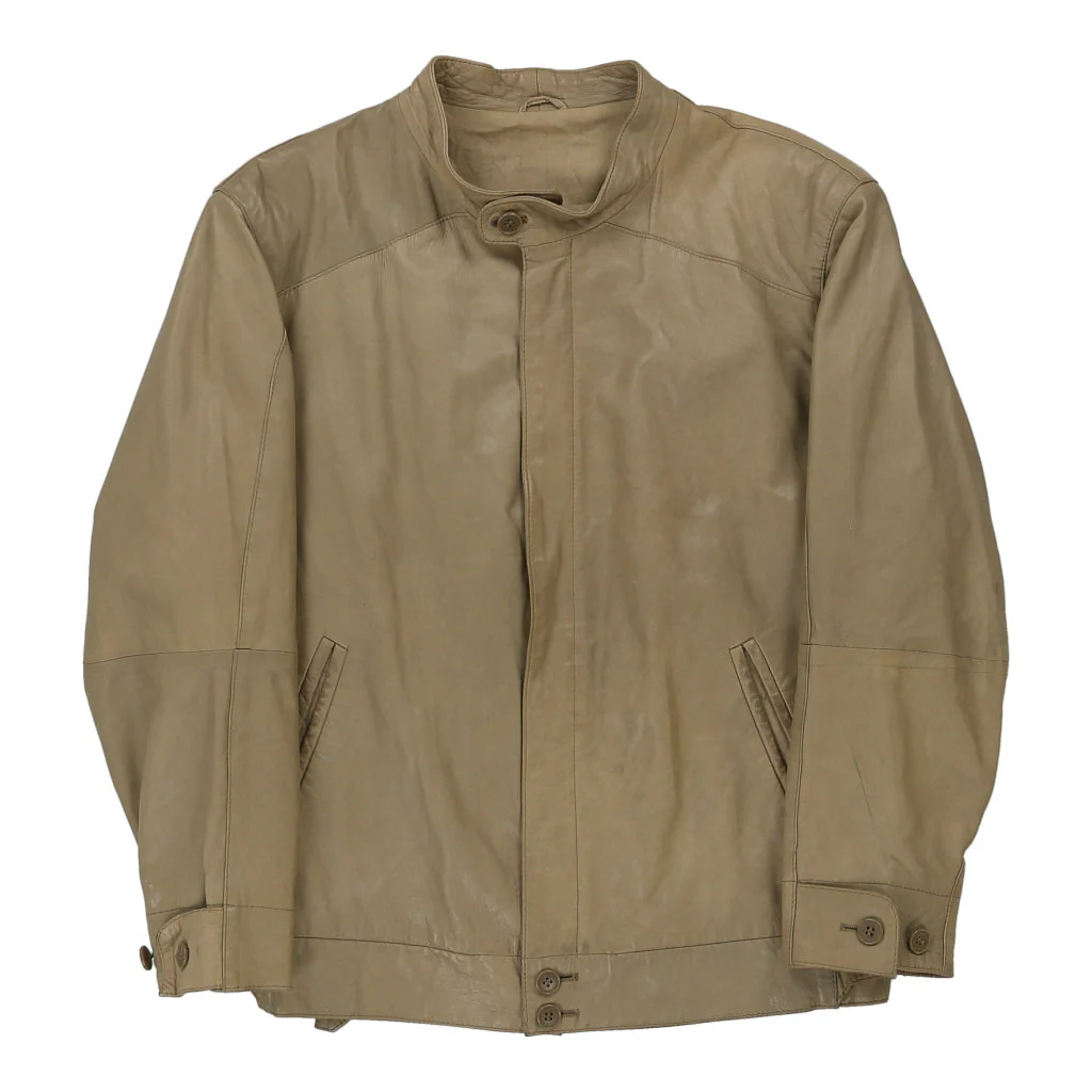 La Matta Leather Jacket - Large Beige Leather