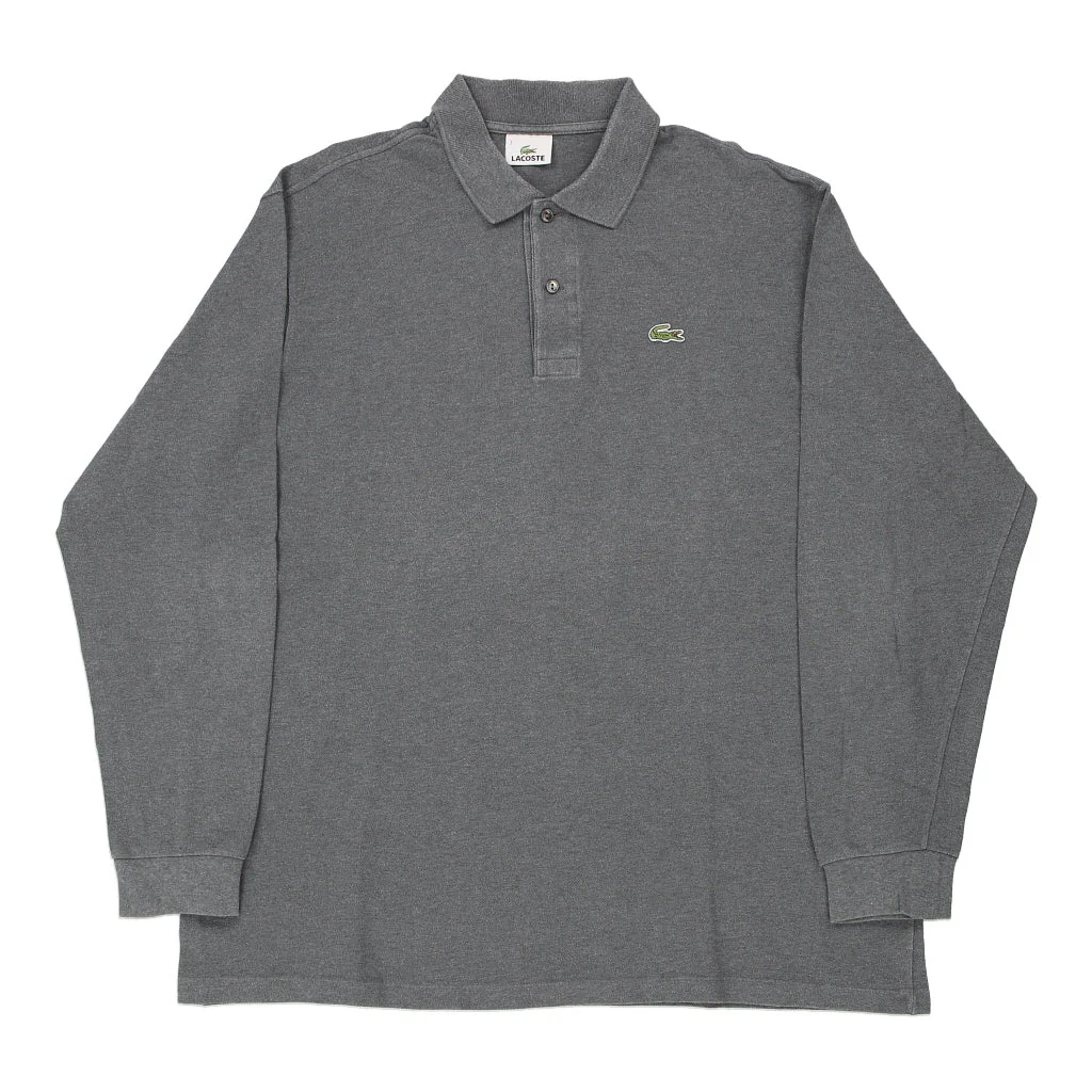 Lacoste Long Sleeve Polo Shirt - 2XL Grey Cotton