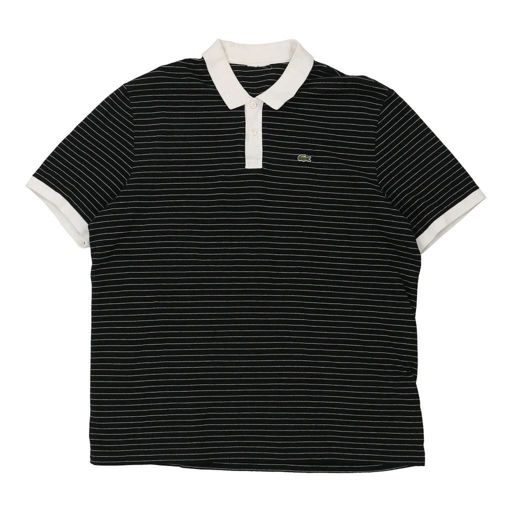 Lacoste Striped Polo Shirt - 3XL Black Cotton