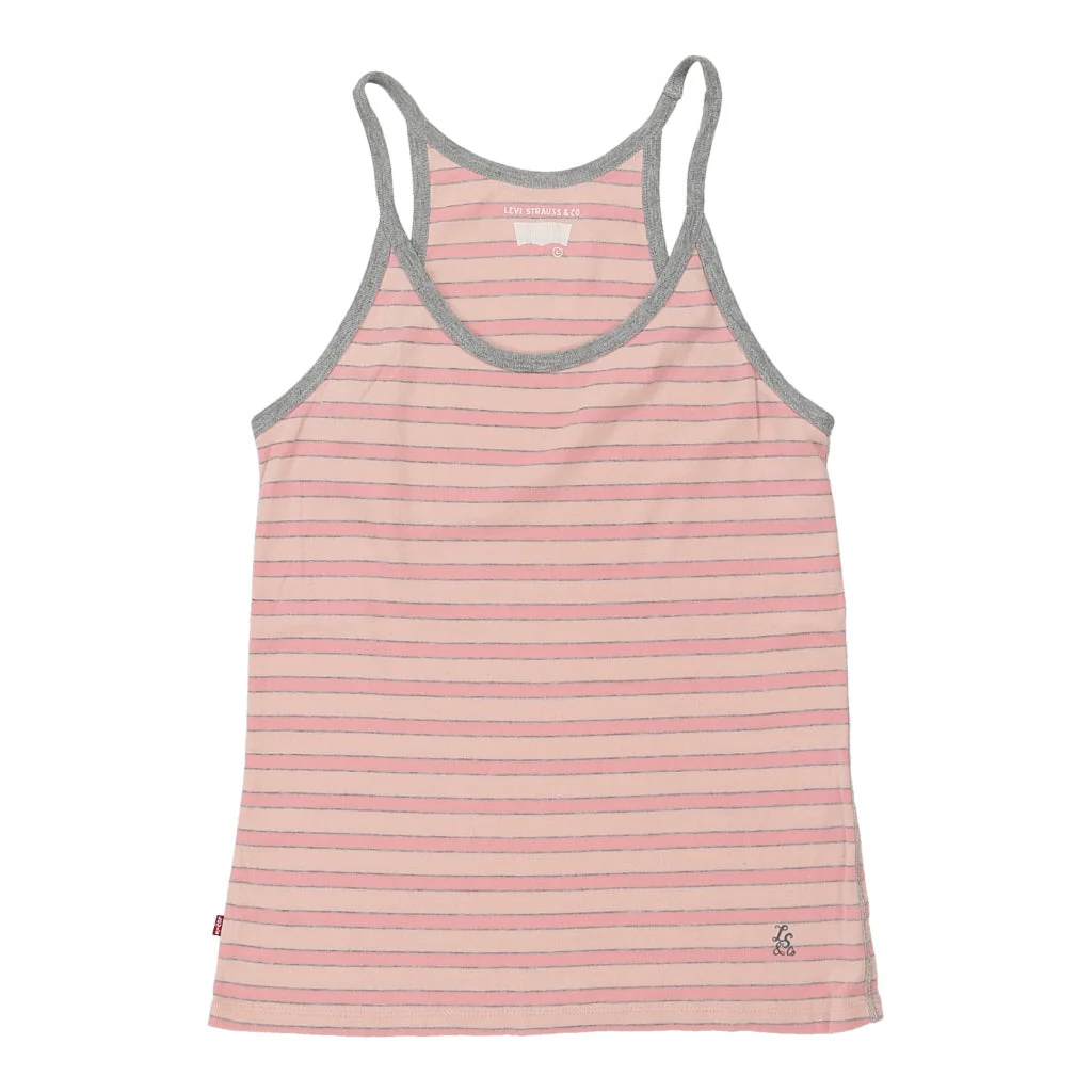 Levis Striped Cami Top - Large Pink Cotton