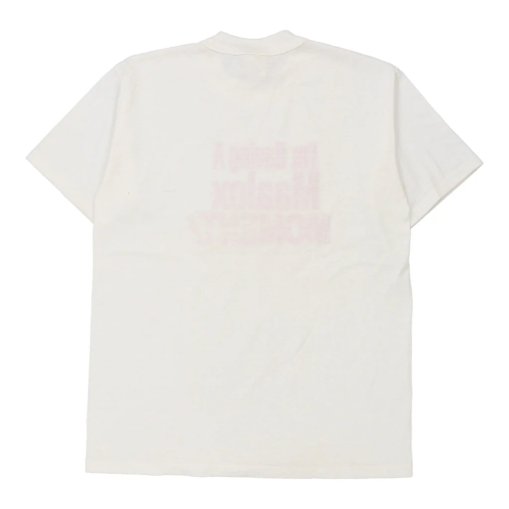 Made in USA Bomark Graphic T-Shirt - Large White Cotton - Image 2