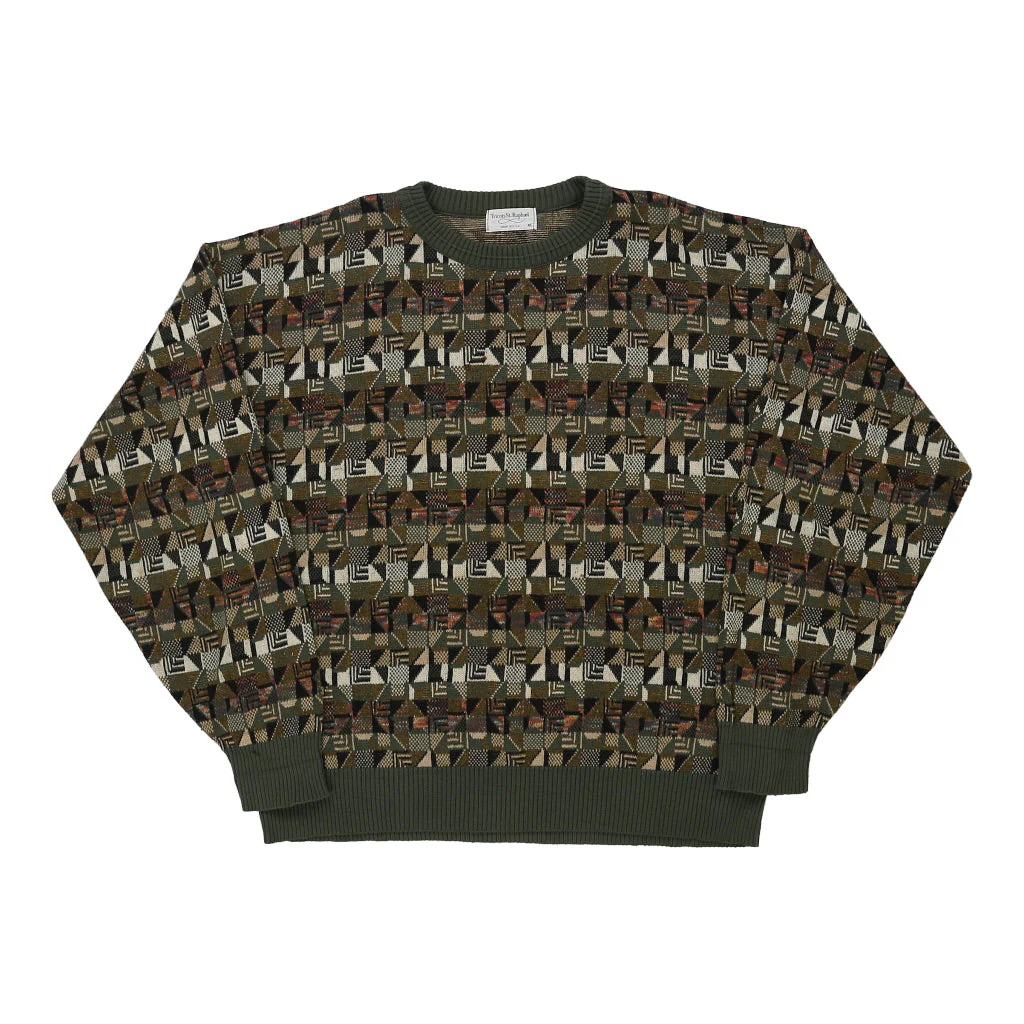 Made in USA Tricots St. Raphael Tricots St. Raphael Jumper - XL Green Cotton Blend
